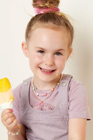 Collar perlas amor colección Madre-Hija - Niños Multicolor Acero inoxidable h5 Imagen3